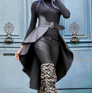 Black Ruffle Skirt Belt